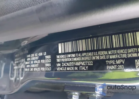 2021 Jeep Renegade Limited 4X4 z USA, uszkodzony, nr VIN ZACNJDD14MPM27322